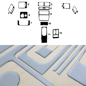 Audi A6 C5 4B Dashboard Kit - Omac - 12 Pcs - Aluminium Look - '97-'01